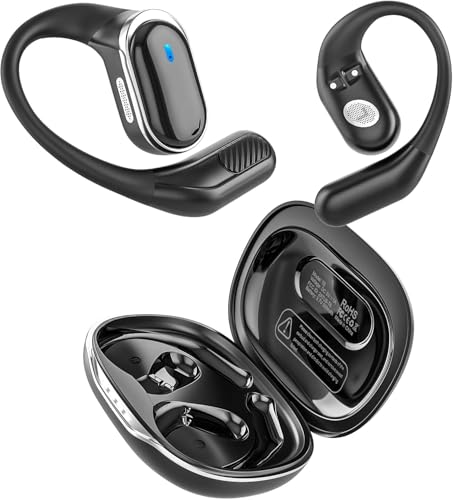 Open Ear Wireless Earbuds Bluetooth 5.4 Headphones, 50H Playtime Stereo Earphones with ENC Noise Cancelling, IPX7 Waterpro...