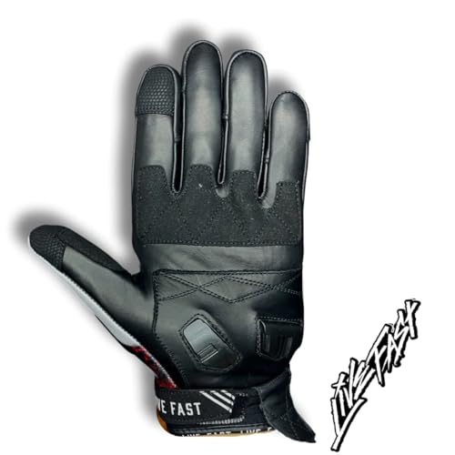 Live Fast Modelo Toxico Motorcycle Gloves - Best Mountain Leather Dirt Bike Moto Riding Motorcycle/Motocross Gloves for Me...