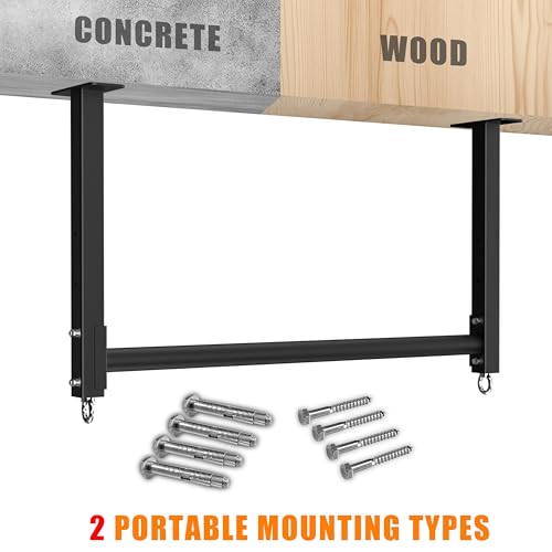 HWOOUSA Ceiling Mounted Pull Up Bar, Heavy Duty 700 LBS Multi Grip Pull Up Bars, 16"/24" Rafter Chin Up Bar, Ceiling Joist...