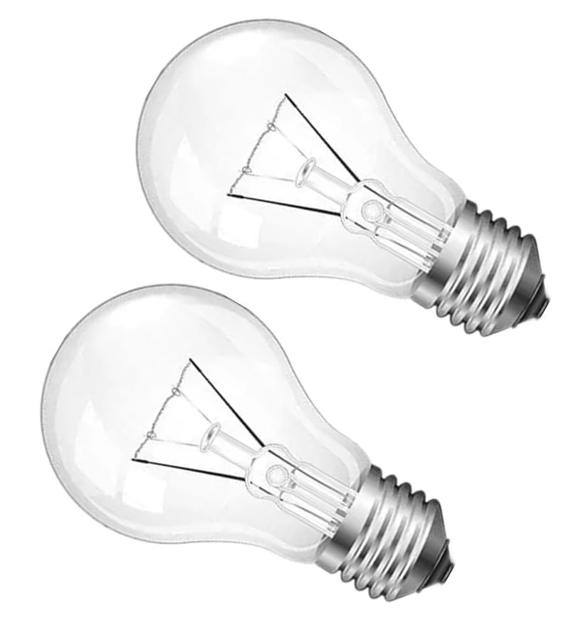 Hoimuv 100 Watt Incandescent Light Bulbs, A19 100 WATT Incandescent Bulb Shatter Resistant Rough Service Light Bulb 100 WATTS A19 Shape, E26 Standard Base 2 Pack