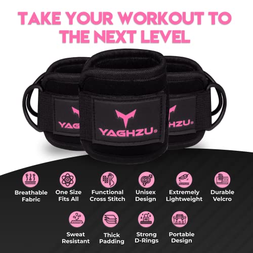 YAGHZU Ankle Straps for Cable Machines Women, Glute Kickback Cable Machine Attachments, Gym Ankle Cuffs, Wrist Cuffs for W...
