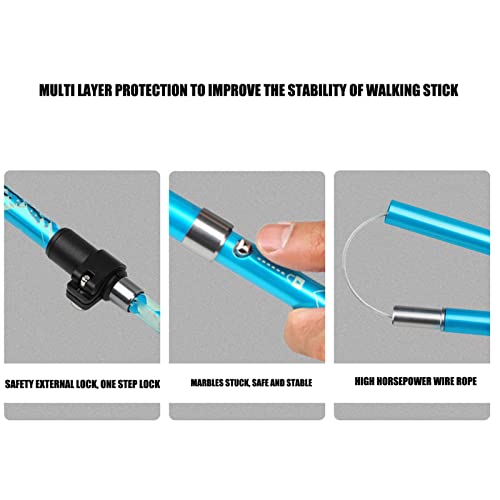 Topyond Outdoor Hiking Poles, Telescopic Collapsible Aluminium Alloy Walking Stick, Multifunctional Unisex Hiking Equipmen...