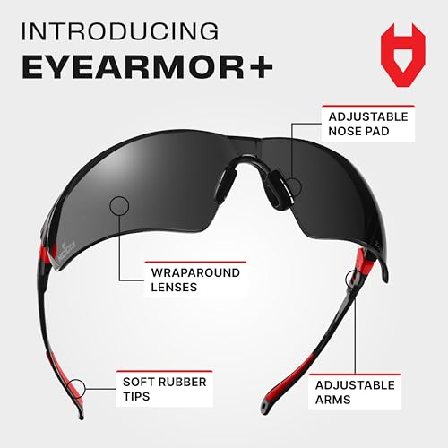 NoCry Safety Sunglasses with Green Tinted Wraparound Lenses; Tinted Safety Glasses for Men and Women with Adjustable Arms...