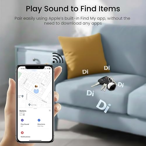 2 Pack Tracker Tag [Apple MFi Certified] Pair with Apple Find My (iOS Only) Air Bluetooth Smart Tag Key Finder Item Locato...
