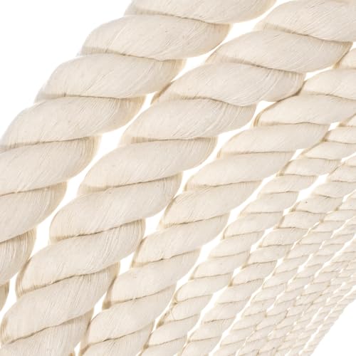 Rope and Cord White Twisted 100% Natural Cotton Rope – Lengths from 10’-600’ – 1/4"