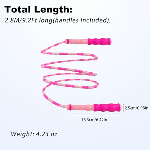 BIRDDIE Soft Beaded Jump Ropes, Adjustable Length Skipping Rope, Tangle Free Segmented Jumping Rope for Kids and Adults Ex...