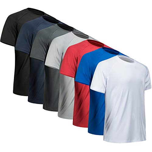 MCPORO Workout Shirts for Men Short Sleeve Quick Dry Athletic Gym Active T Shirt Moisture Wicking