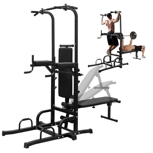 Tappio Power Tower Pull Up Bar for Home Gym, Multi Functional Pull Up Bar Stand Dip Bar Station with Weight Bench, Adjusta...