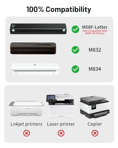 Phomemo US Letter Thermal Printer Paper, Advanced Thermal Printing, Phomemo Paper Compatible with TATTMUSE M08F-Letter, M8...