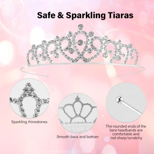 TOBATOBA 10Pcs Tiaras for Women Girls Sparkling Rhinestone Princess Tiara Headband Crowns for Women Girls Tiaras Set Small...