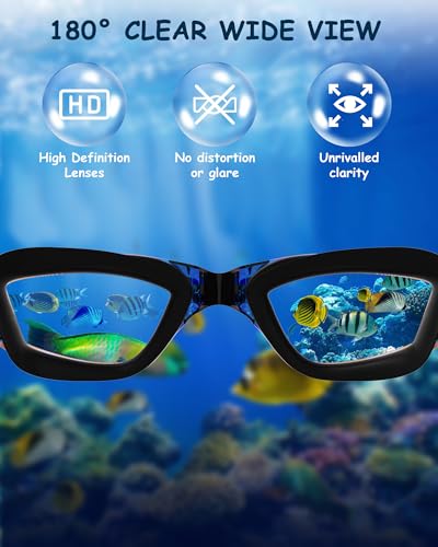 Hurdilen Kids Swim Goggles, Swimming Goggles for Kids Toddlers 3-14 with Swim Cap, Nose Clip, Nose Bridge, Ear Plugs