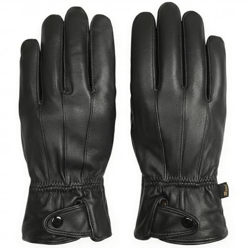 REED Men's Genuine Leather Warm Lined Driving Gloves - Touchscreen Texting Compatible