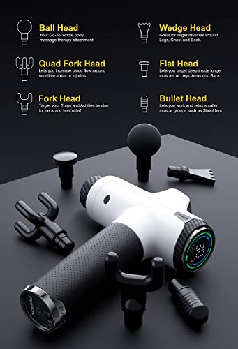 Fusion Black Pro Deep Tissue Massage Gun for Athletes - Percussion Muscle Massager for Pain Relief and Relaxation - Chirop...