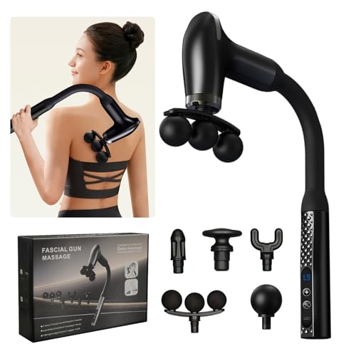 seektik Massage Gun with Extension Handle, Handheld Back Massager Tool, Massager for Neck/Leg/Shoulder Pain, 9 Adjustable ...