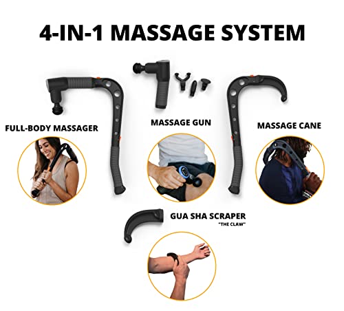 Brazyn - Talon Percussion Massage Gun + Massage Cane + Gun Holder System - Deep Tissue Muscle Massager with Arm Attachment...