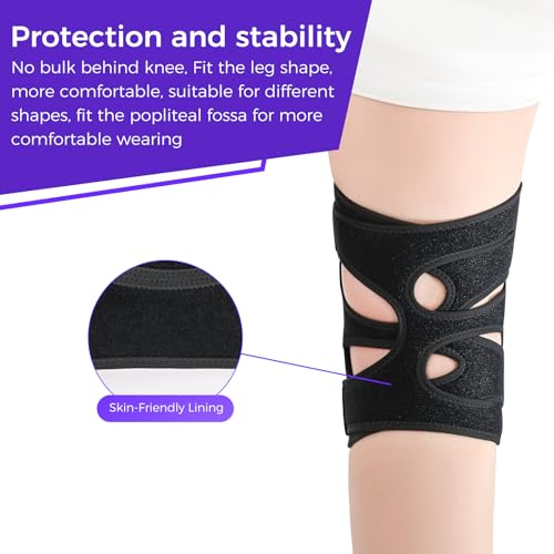 Adjustable Knee Support Brace for Women Men, Adjustable Compression Knee Patellar Pad Tendon Support Sleeve Brace - Arthri...