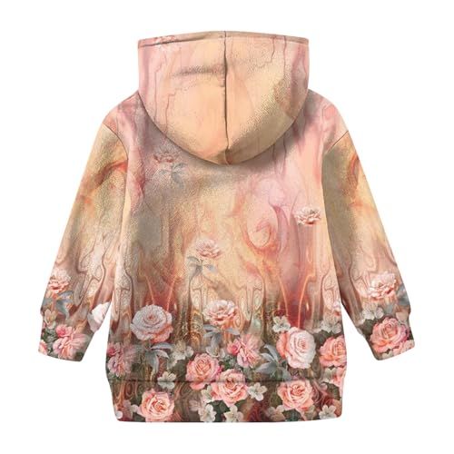 Boys Sweatshirts Size 6 Fashion Floral Print Sweatshirts Cute Hooded Hoodies Y2K Long Sleeve Fall Pullover Tops Pocket