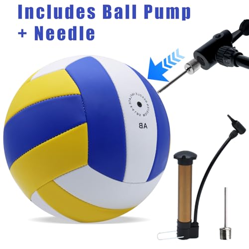 ZHUOKECE Volleyball, 10 Pack Official Size 5 Inflatable Volleyballs Pool Volleyball Spike Training Equipment Outdoor Sand ...