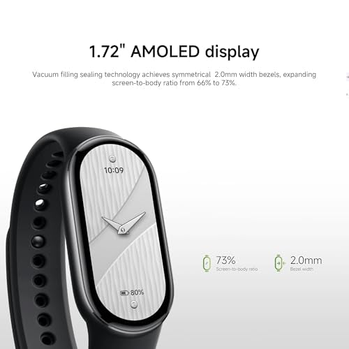 XIAOMI Mi Smart Watch Band 10, 5ATM Waterproof Fitness Step Tracker Sports Digital Smart Watch Health Band for Men Women, ...
