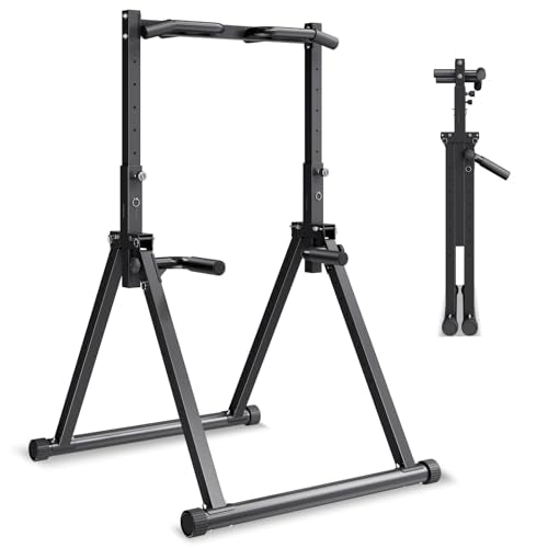 VEVOR Pull Up Bar, 330LBS Capacity Portable Pullup Bar Station, Pullup Bars Free Standing with Triangular Structure & Heav...