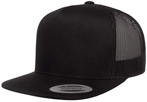 Yupoong 5-Panel YP Classic Trucker Cap | High Profile Flat Visor Snapback | OSFM | Bulk Packs Available