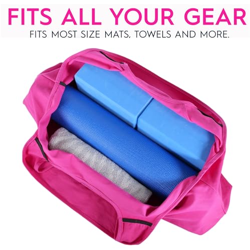 Wild Essentials Yoga Bag, Exercise, Tote, Large Carrier, Shoulder Strap, Inner Pocket, Fits Most Mats, Recycled Cotton Canvas