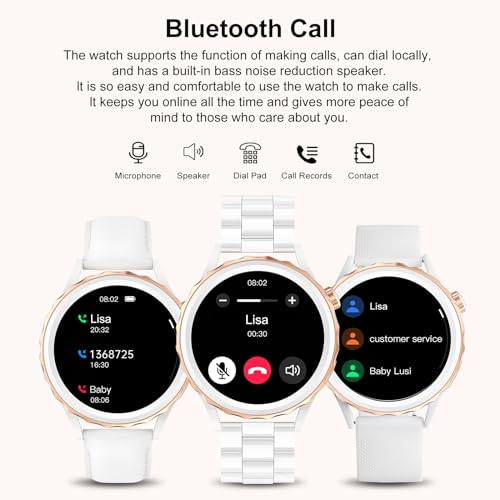 soinfo Smart Watches for Women(Answer/Make Call),Full Touch Fitness Tracker Watches with/Sleep/Heart Rate Monitor 100 Spor...