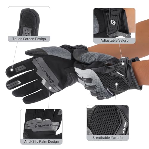 Oumurs Motorcycle Gloves for Men, Touchscreen Cycling Gloves for Outdoor Sports On-Road/Off-Road/Mountain Motorcycle Motor...