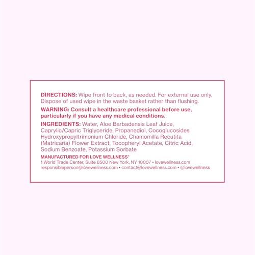 Love Wellness pH Balancing Wipes for Women | Fragrance-Free | Vulva Cleanser for Balanced pH, Intimate Health & Hygiene | ...