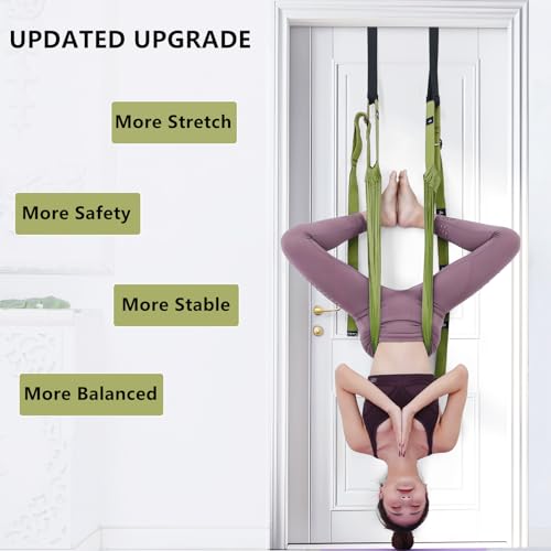 Yoga Stretching Strap, Leg Waist Back Bend Auxiliary Yoga Stretch Band, Upgraded Version with Door Anchor 2 Resistance Rop...