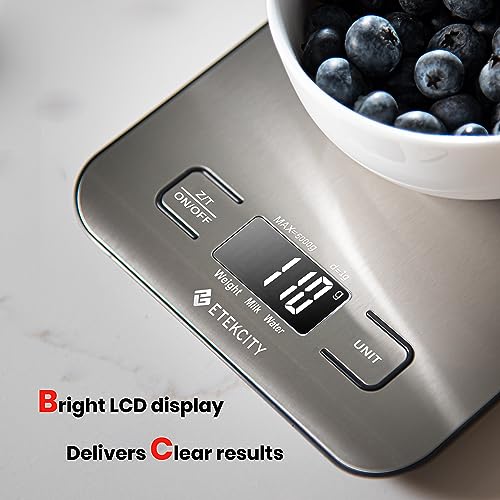 Etekcity Food Kitchen Scale, Digital Grams and Ounces for Weight Loss, Baking, Cooking, Keto and Meal Prep, LCD Display, M...