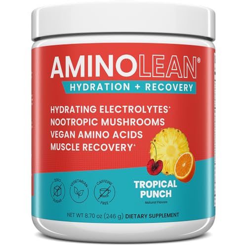 AminoLean Recovery + Hydration – Electrolytes Powder & BCAA Amino Acids for Instant Hydration & Post-Workout Recovery – No...
