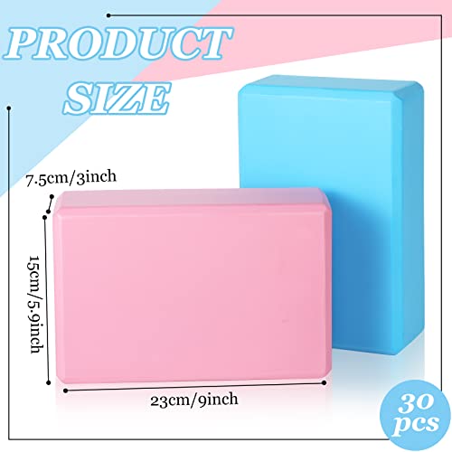 Meooeck 30 Pcs Yoga Blocks Bulk Eva Foam Block Pack, 9 x 6 x 3 Inch Exercise Brick Foam High Density Soft Non Slip Yoga Ac...