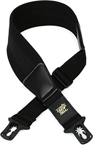 Ernie Ball Neoprene Polylock Comfort Guitar Strap, Black, Wide (P04146)