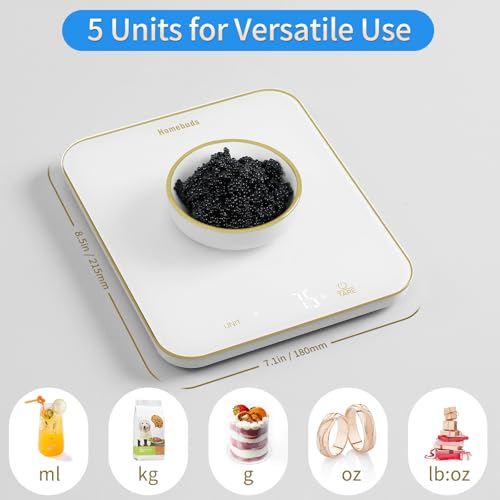 Homebuds 33lb Digital Food Scale Grams and Ounces in 1g, High Precision Assured by Kitchen Scale Professional Factory Sinc...
