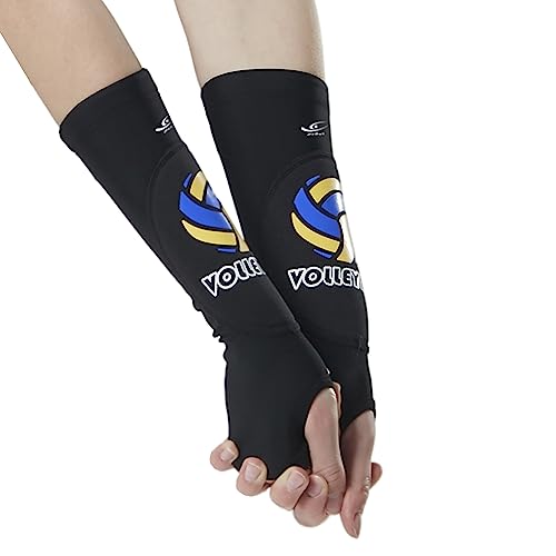 HiRui Volleyball Arm Guards Arm Sleeves, Passing Forearm Sleeves with Protection Pads and Thumb Hole for Kids Youth Women Men