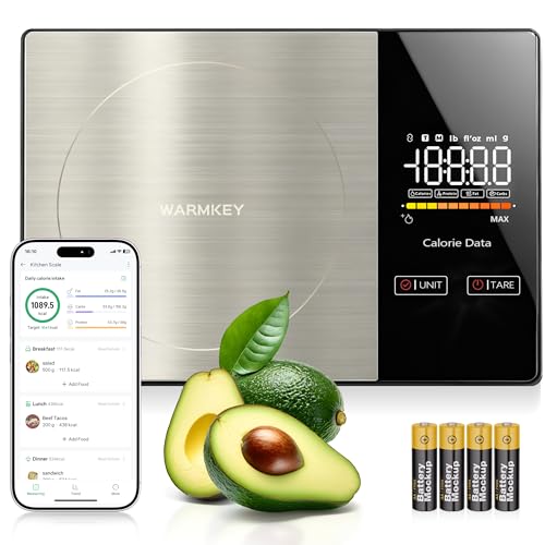 WARMKEY Smart Nutrition Food Scale - Digital Kitchen Scale with Nutritional Calculator App,Tare Function,Track Calories &2...