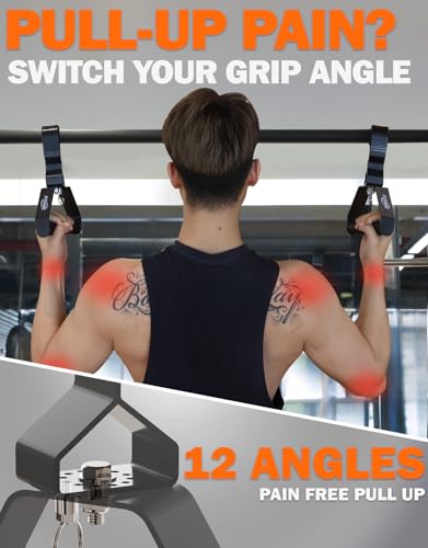 Fitarc Neutral Grip Pull Up Handles, Wrist Shoulder Elbow Friendly, 12 Angle Adjustable Lat Pulldown Handle Rowing Grips, ...