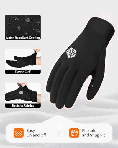 RIGWARL Kids Winter Gloves Boys Girls, Water-Repellent Warm Thermal Youth Gloves, Touchscreen Anti-Slip for Teens 3-15 Years