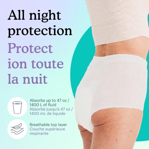 Because Overnight Absorbency Pull Ups - Adult Disposable Incontinence Underwear, Extra Absorbent Nighttime Briefs for Men ...