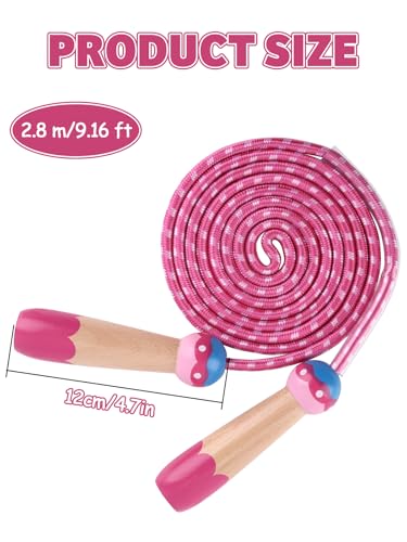 Jump Rope for Kids, Lorvain Adjustable Skipping Rope, Kids Jump Ropes with Wooden Handle for Girls Boys, Weighted Jumping ...
