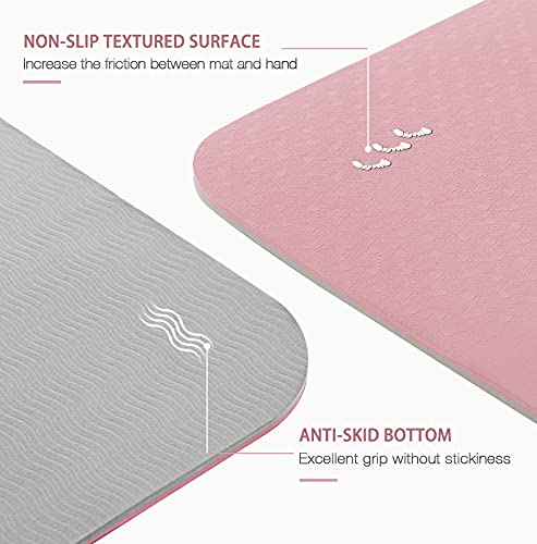 UMINEUX Large Yoga Mat for Men and Women 1/4 & 2/5 Inch Extra Thick TPE Fitness Mat for Home Gym Workout, Non-Slip, Eco Fr...