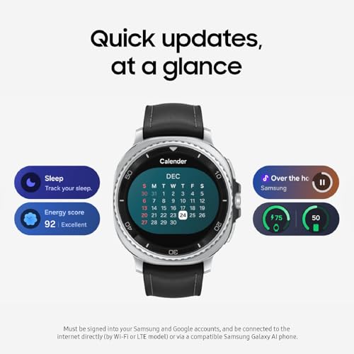 Samsung Galaxy Watch 8 Classic (2025) 46mm LTE Smartwatch, Cushion Design, Rotating Bezel, Quick Button, Sleep Coaching, R...