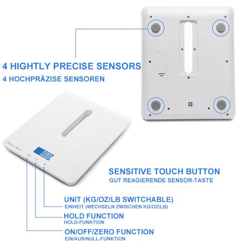 MomMed Baby Scale, Multi-Function Toddler Scale, Baby Scale Digital, Pet Scale, Infant Scale with Hold Function, Blue Back...