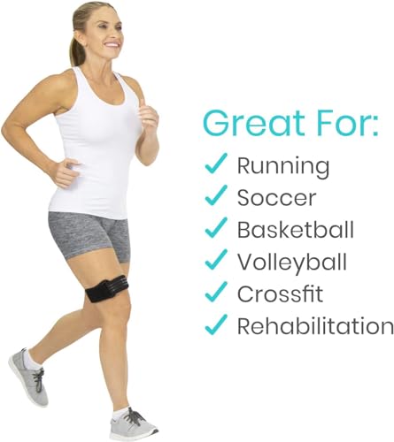 Vive IT Band Strap - Iliotibial Band Compression Wrap - Outside of Knee Pain, Hip, Thigh & ITB Syndrome Support - Neoprene...