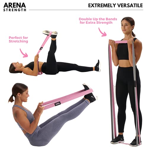 Arena Strength Long Fabric Full Body Resistance Bands Set of 4 and Pull Up Assistance Bands | Cloth Resistance Bands Loop ...