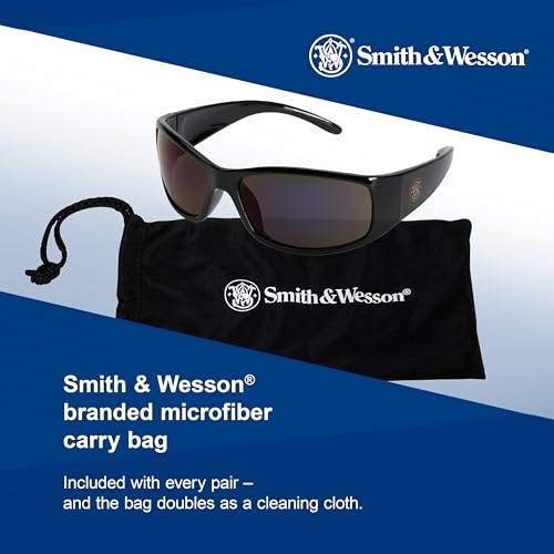 Smith & Wesson Elite Safety Glasses (21303), Smoke Lenses, Black Frame, Unisex Sunglasses for Men and Women