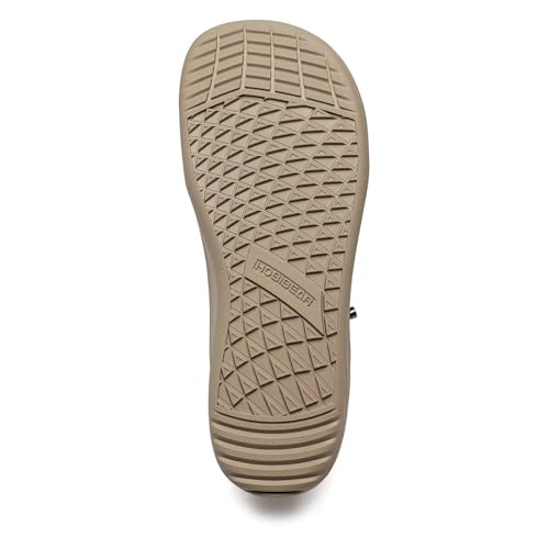 HOBIBEAR Leather Barefoot Boots Zero-Drop Wide Width Minimalist Shoes Unisex Mid Top Walking Boots