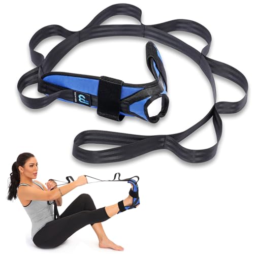Foot and Calf Stretcher for Plantar Fasciitis, Achilles Tendonitis, Heel Spurs, Drop Foot. Yoga Stretching Strap for Leg, ...