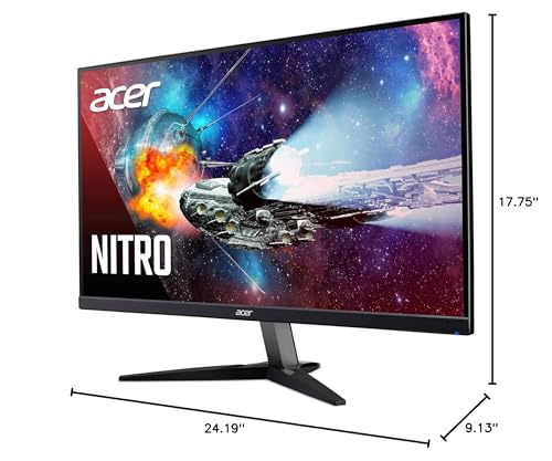 acer Nitro 27 Inch UHD 3840 x 2160 IPS PC Gaming Monitor | Adaptive-Sync Support (FreeSync Compatible) | 4ms (G to G) | HDR10 Support | 99% sRGB | One Display Port 1.2 & Two HDMI 2.0 | KG272K Lbmiipx